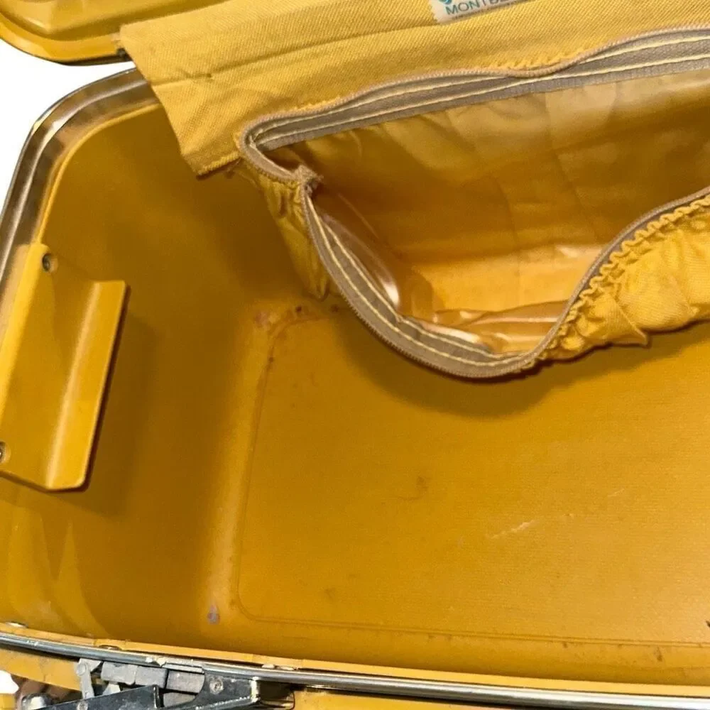 Vintage MCM Samsonite Saturn Retro Vanity Case Hard Suitcase Harvest Gold Yellow